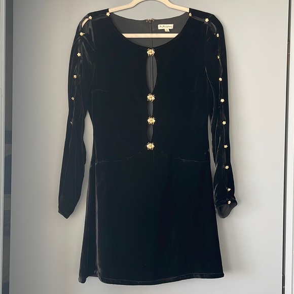 For Love & Lemons Beatrix black velvet dress size S - Picture 2 of 12